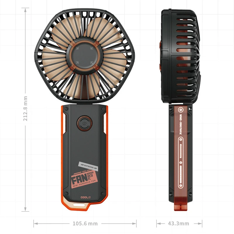 USB Aufladbare Mini Tragbare Hand Fan Luftkühlung Ventilator Für Outdoor Reise Drahtlose Faltbare Elektrische Handheld Fan 3 Getriebe
