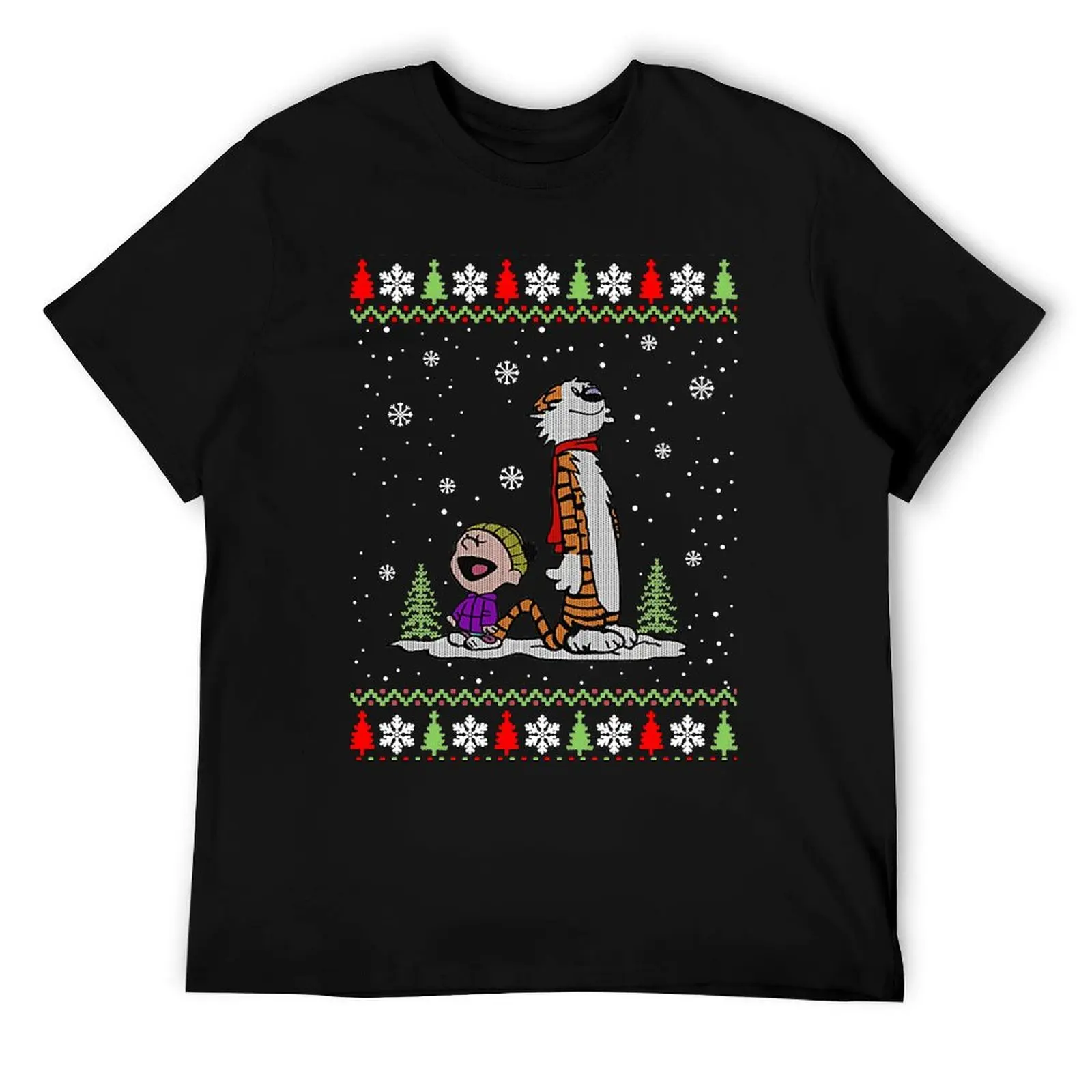 

Mery Christmas Calvin and Hobbes mode Sweater T-Shirt t shirt for man g man t shirts for men T-Shirt