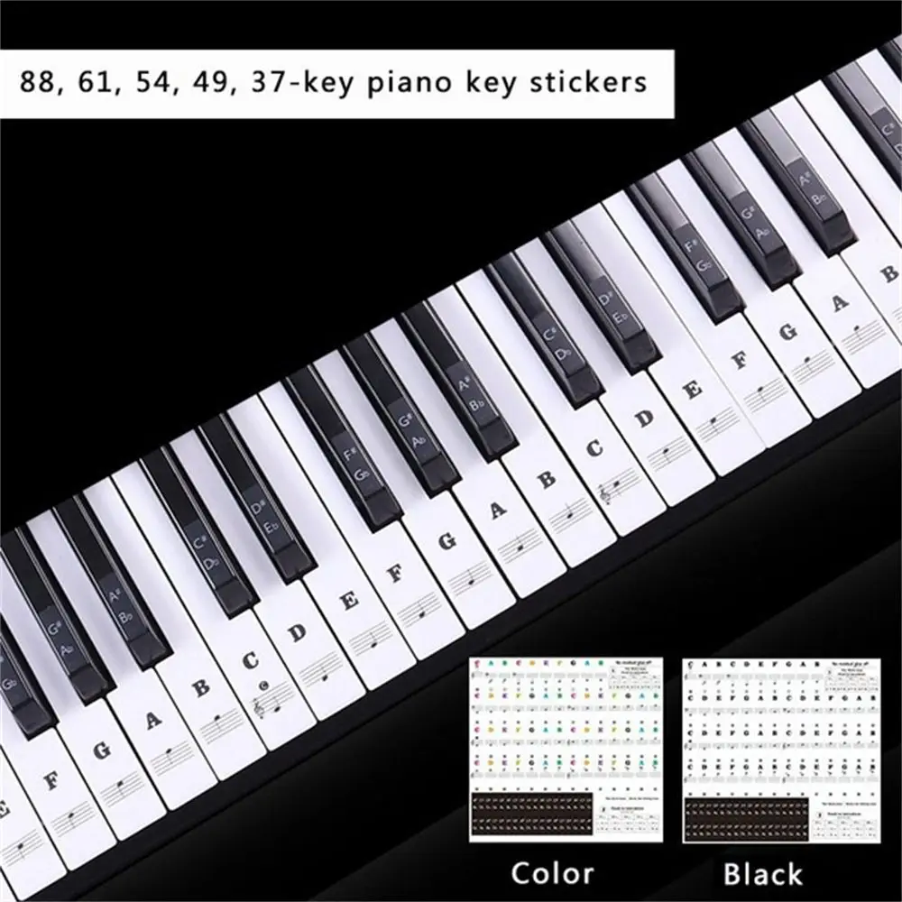 Electronic Piano Keys Sticker Symbol Piano Stave Note Piano Keyboard Sticker Keyboard Note Sticker White Keys Srcikers