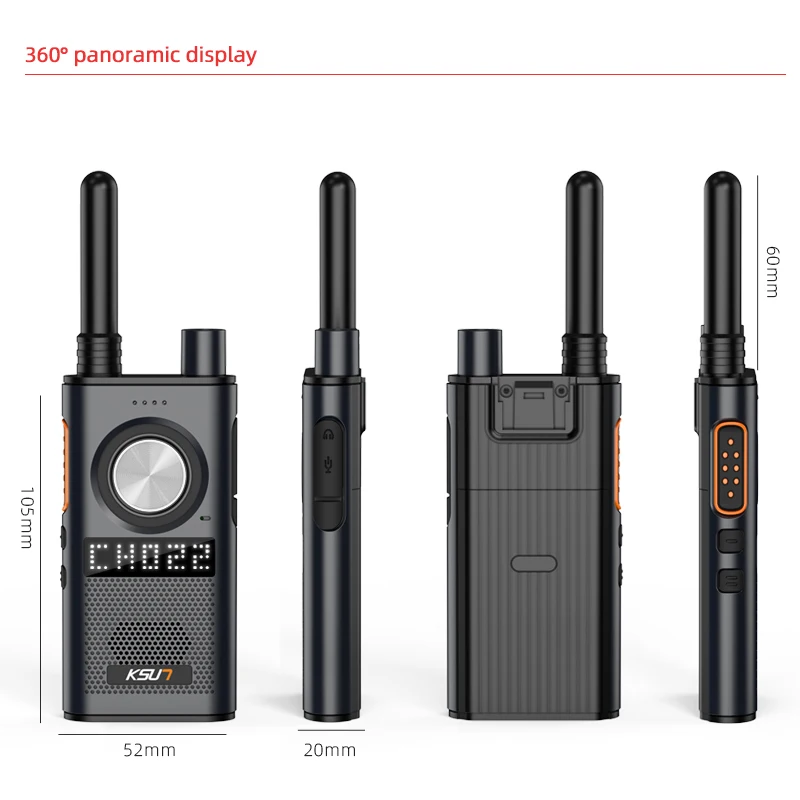 KSUT M9 1PCS Radio Mini Portabel Profesional Walkie Talkie Dilengkapi FRS/PMR PPT Radio Komunikasi Nirkabel Set