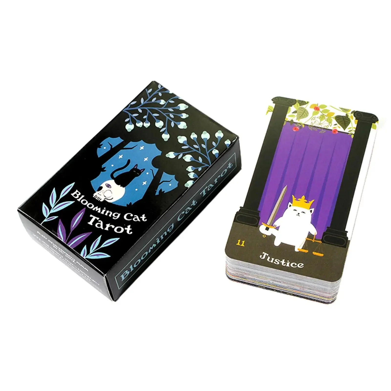 Blooming Cat Tarot Card Mysterious Divination Oracle Card Board Game English Playing Cards gift