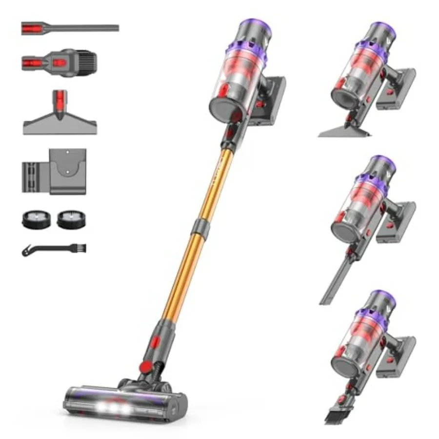 

SU7 Cordless Vacuum Cleaner 580W 50Kpa 80 Minutes Runtime Stick Vacuum with Touch Screen Anti-Tangle Wireless Powerful Lightwei