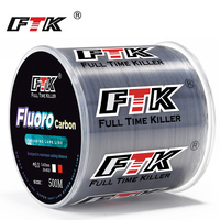 FTK Fluorocarbon Coating Fishing Lure Line 300M 500M 4.13-34.32LB 0.14-0.5mm Carbon Fiber Fly Fishing Line Super Soft Line Pesca