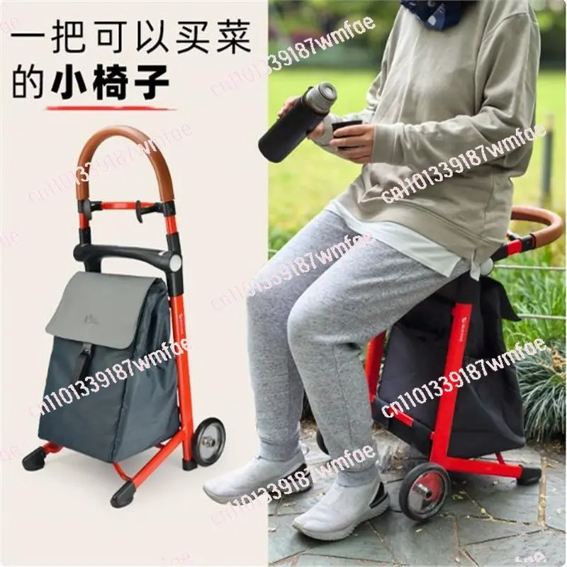 Bu Ding Lightweight Aluminum Alloy Seat Rest Waterproof Folding Elderly Queuing Up to Buy Food Shopping Exhibition
