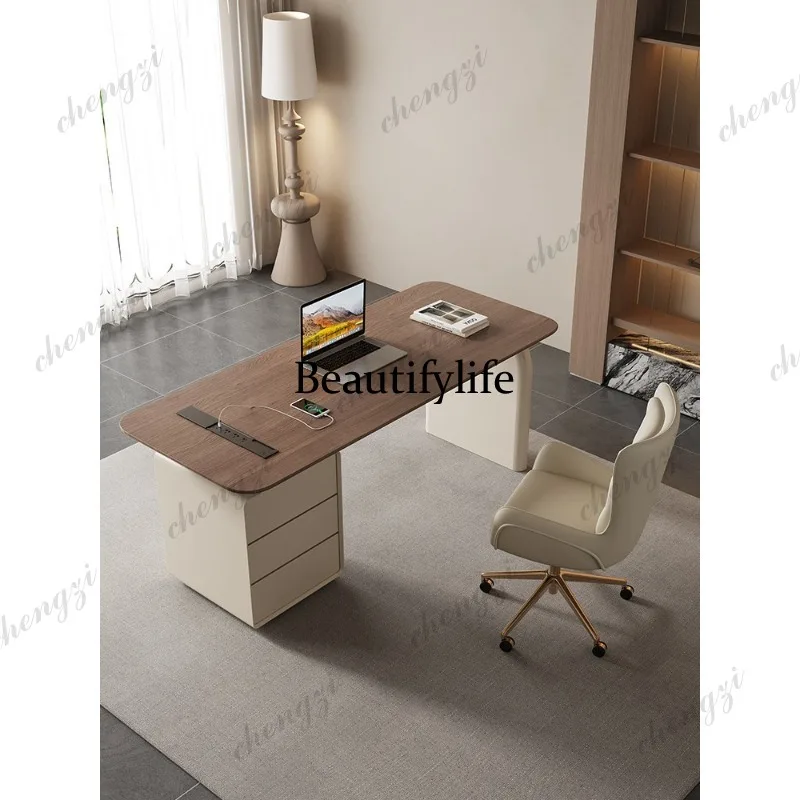 desk cream style retro home study writing desk all solid wood consultation table