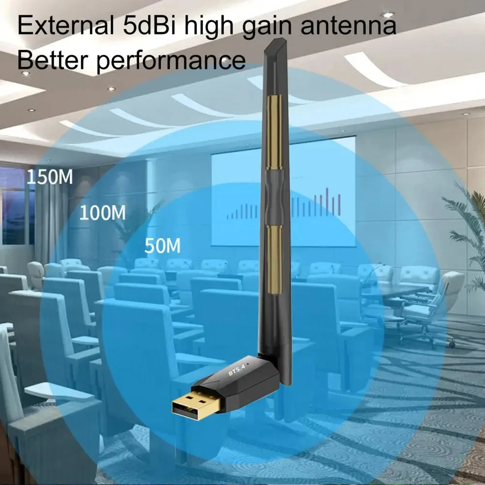 Kebidumei 150M Bluetooth 5.4 Adattatore USB Dongle Driver gratuito per Win 11/10/8.1 Mouse Tastiera Maniglia Ricevitore Audio Trasmettitore