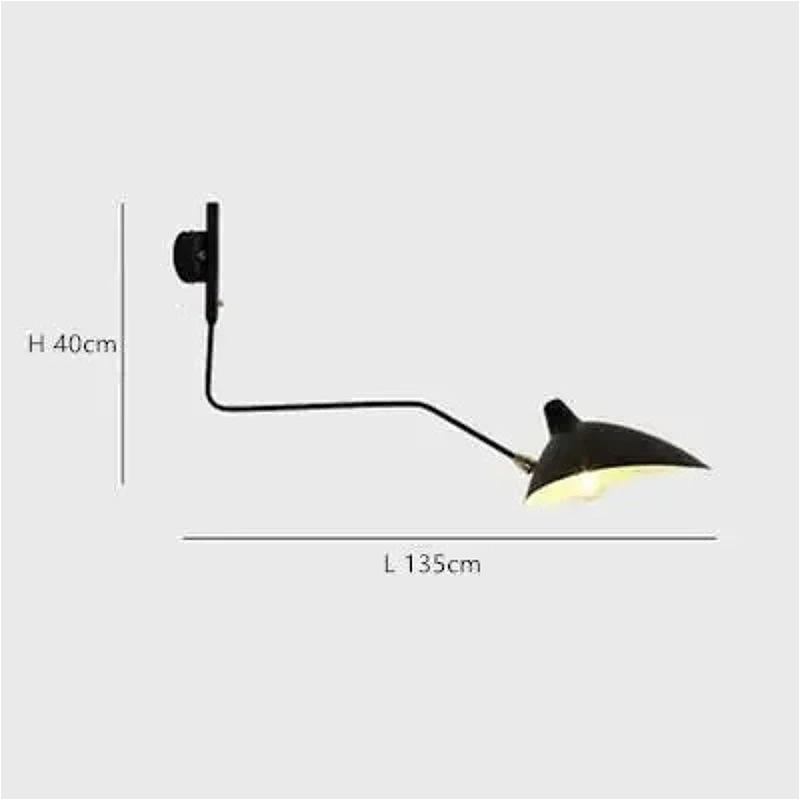 Long Arm Leg Modern Black LED Wall Lamps Angle Adjustable Italy Design Wall Lights Home Decor Cafe Living Rooms Bedroom Lighting