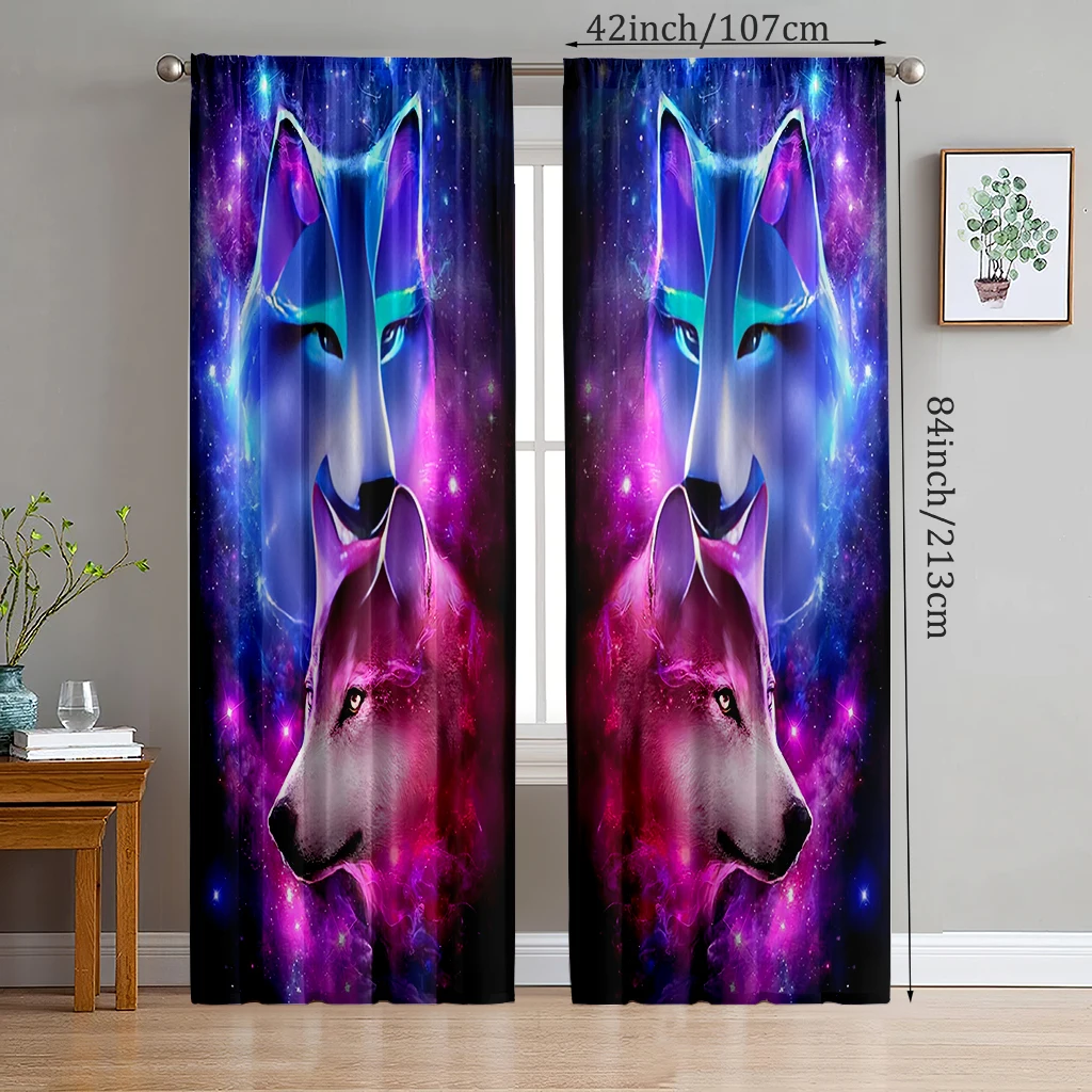 

Wolf King/Printed curtains-Polyester-suitable for bedroom, living room, study private curtains,blackout curtains