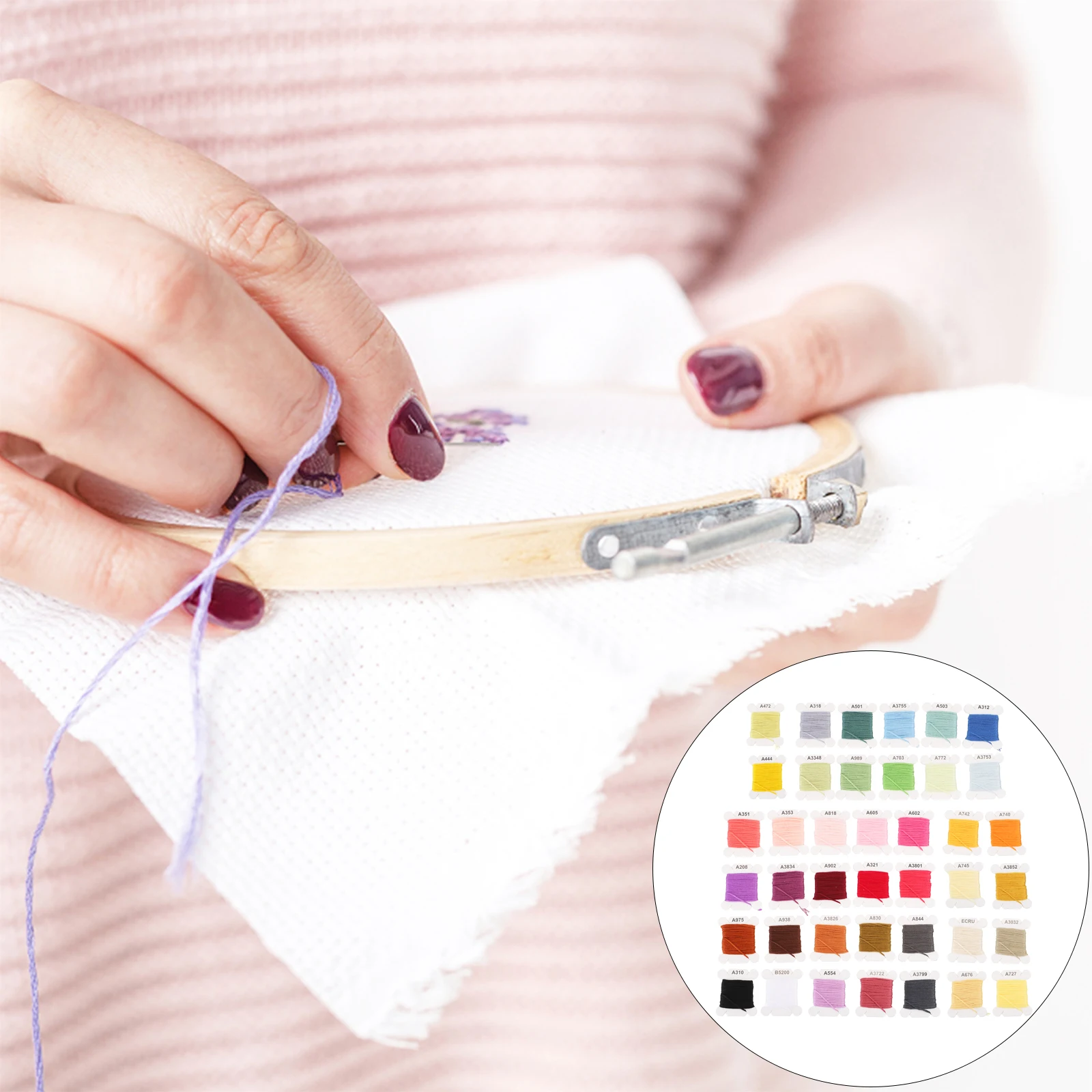 

Vibrant Embroidery Thread Collection In Plastic Organizer For Sewing Cross Quilting Home Use