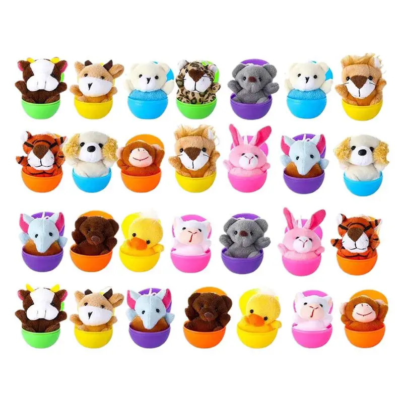 

Prefilled Easter Eggs With Toys 28 Pieces Easter Eggs Plush Toys Key Chain Set Prefilled Soft Small Animal Toys Classroom Prize