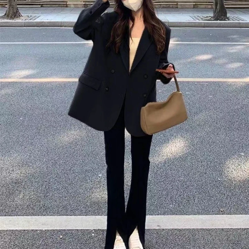 New Korean Double-breasted Loose Casual Suit Women's Suit Jacket