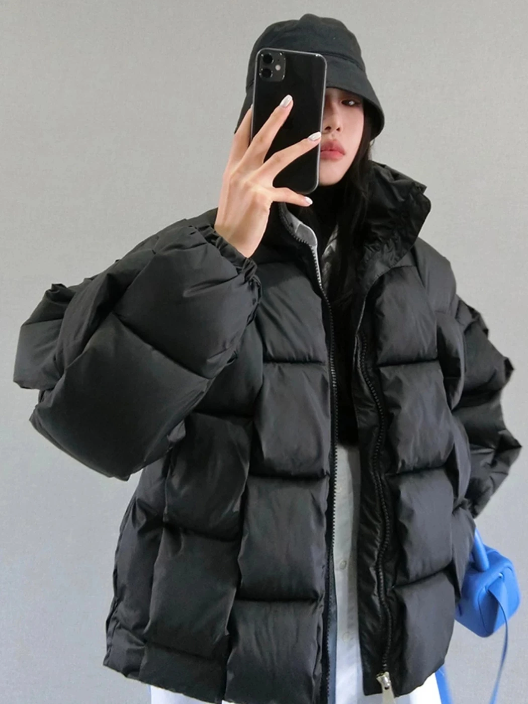 여성용 겨울 재킷 루즈핏 스트릿웨어 따뜻한 푸퍼 코트 솔리드 패션 여성 지퍼 다운 재킷 2025 여성 코튼 의류