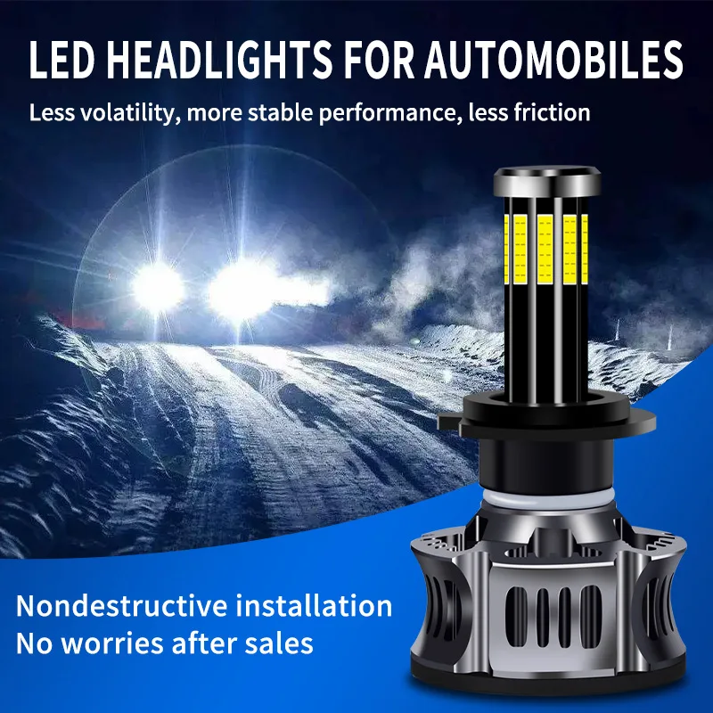 One 360° LED Light Bulb High Lumen 10 Side LED Headlight 12 Side 6500K H4 H11 H7 HeadLamp LED Light