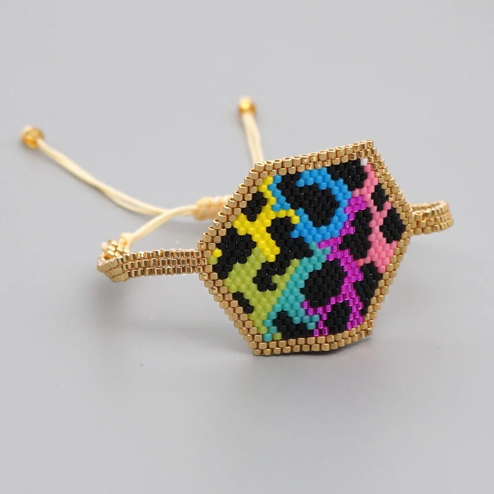 

Bohemia Original Rice Bead Bracelet Geometry Leopard Print Irregular Hand-Woven Adjustable Trend Simple Pattern