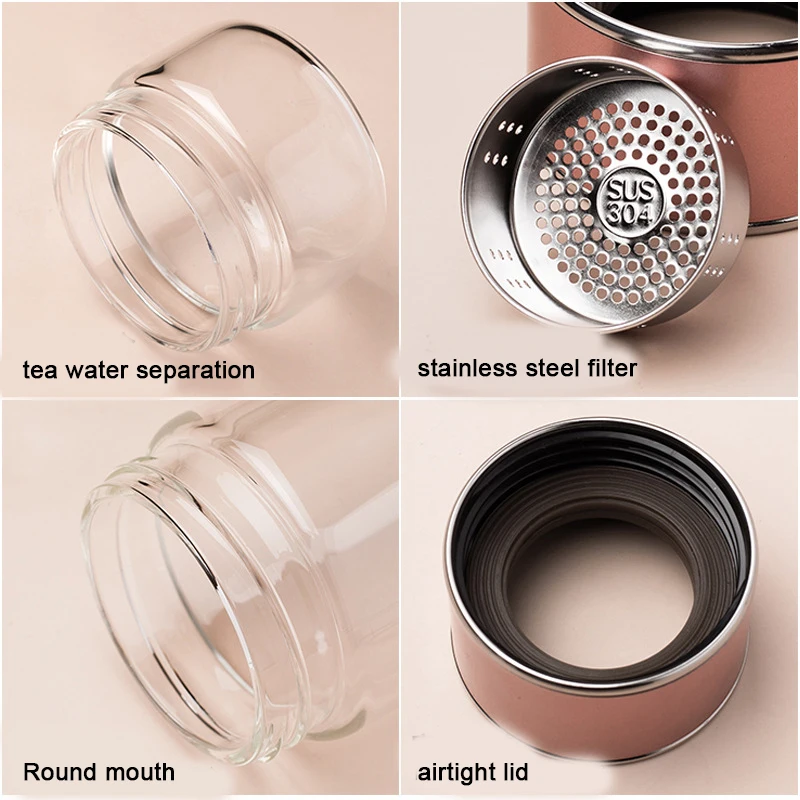 (Logo Can Engrave) 450ML Double-layer Transparent Glass Water Cup, Tea Cup, Sports Water Cup For Boys, Coffee Cup For Going Out