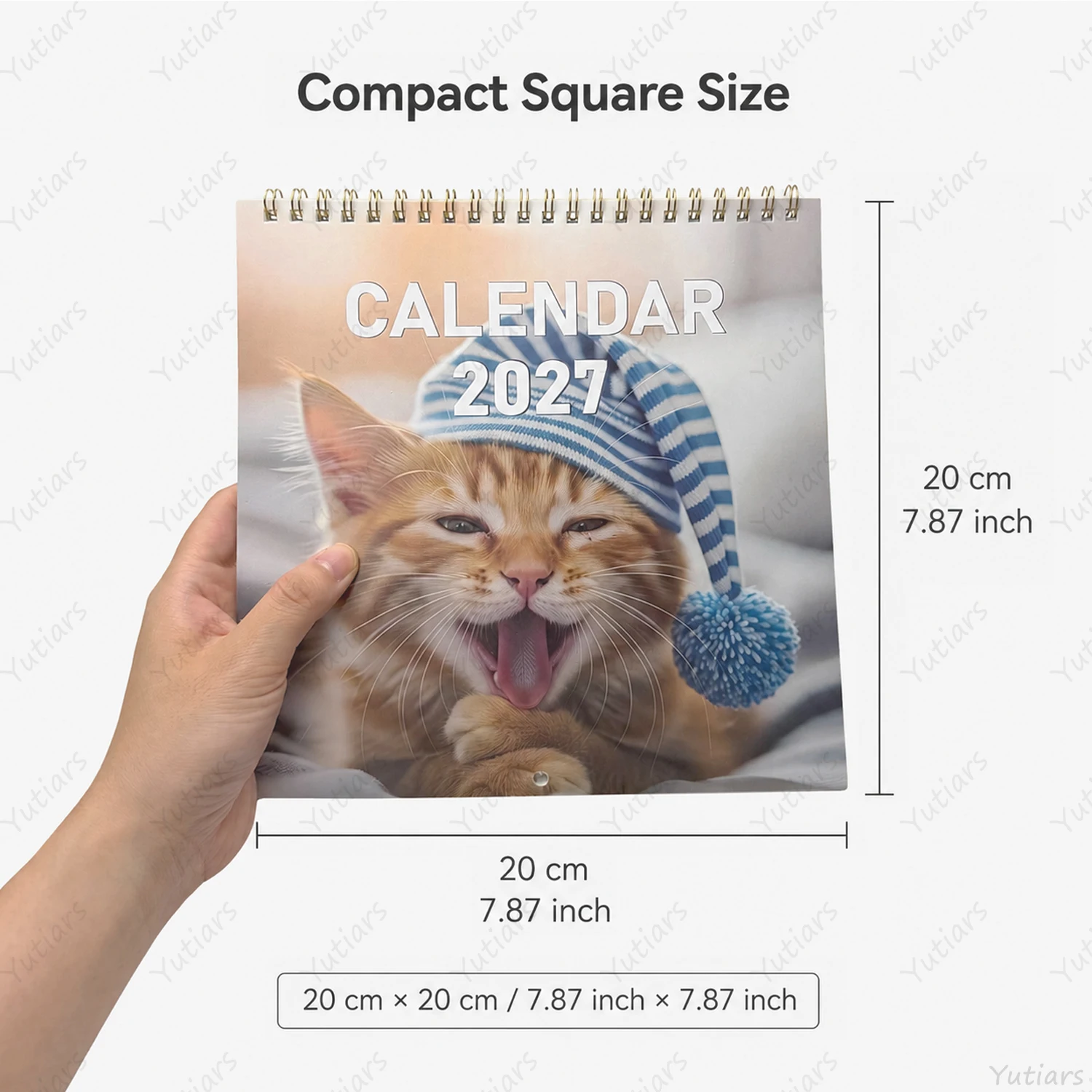 2027 Cat Wall Calendar Funny Cute Cat Photos Monthly Calendar Square Hanging Calendar Home Office Decor Gift For Cat Lovers