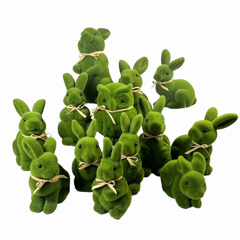 

Artificial Moss Rabbit Green Plants Decoration Statue Home Party Decoration Wedding Mall Window Display Garden Decoration