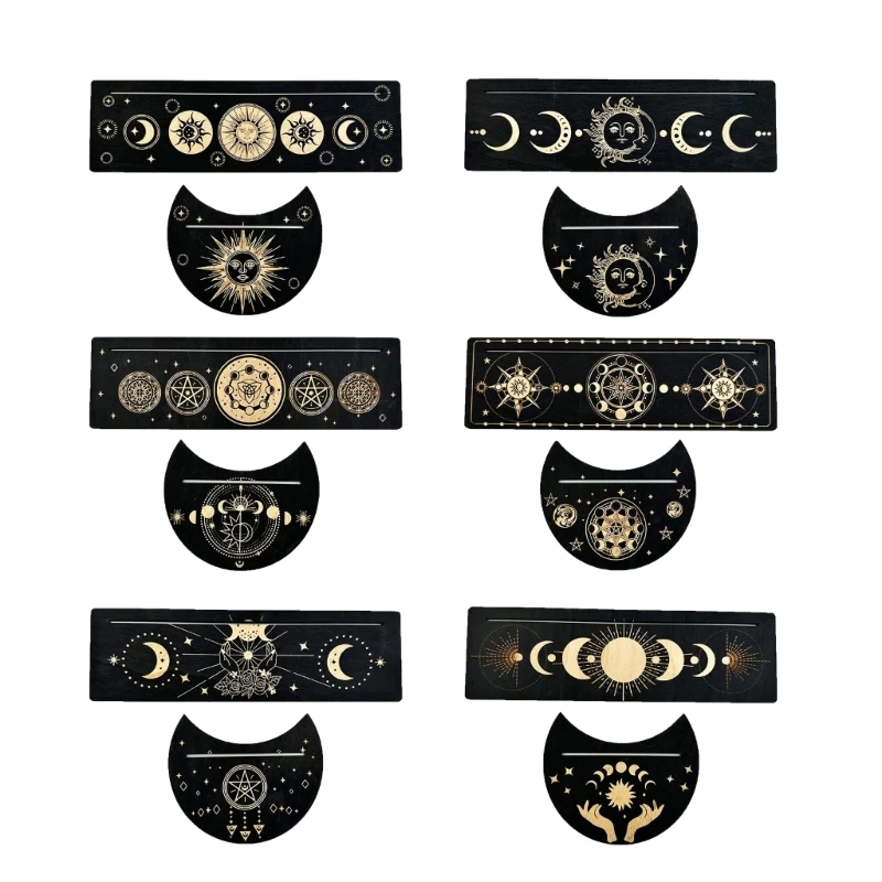 Moon Phases Altar Base Moon Rectangle Cards Holder Witch Divinations Tool