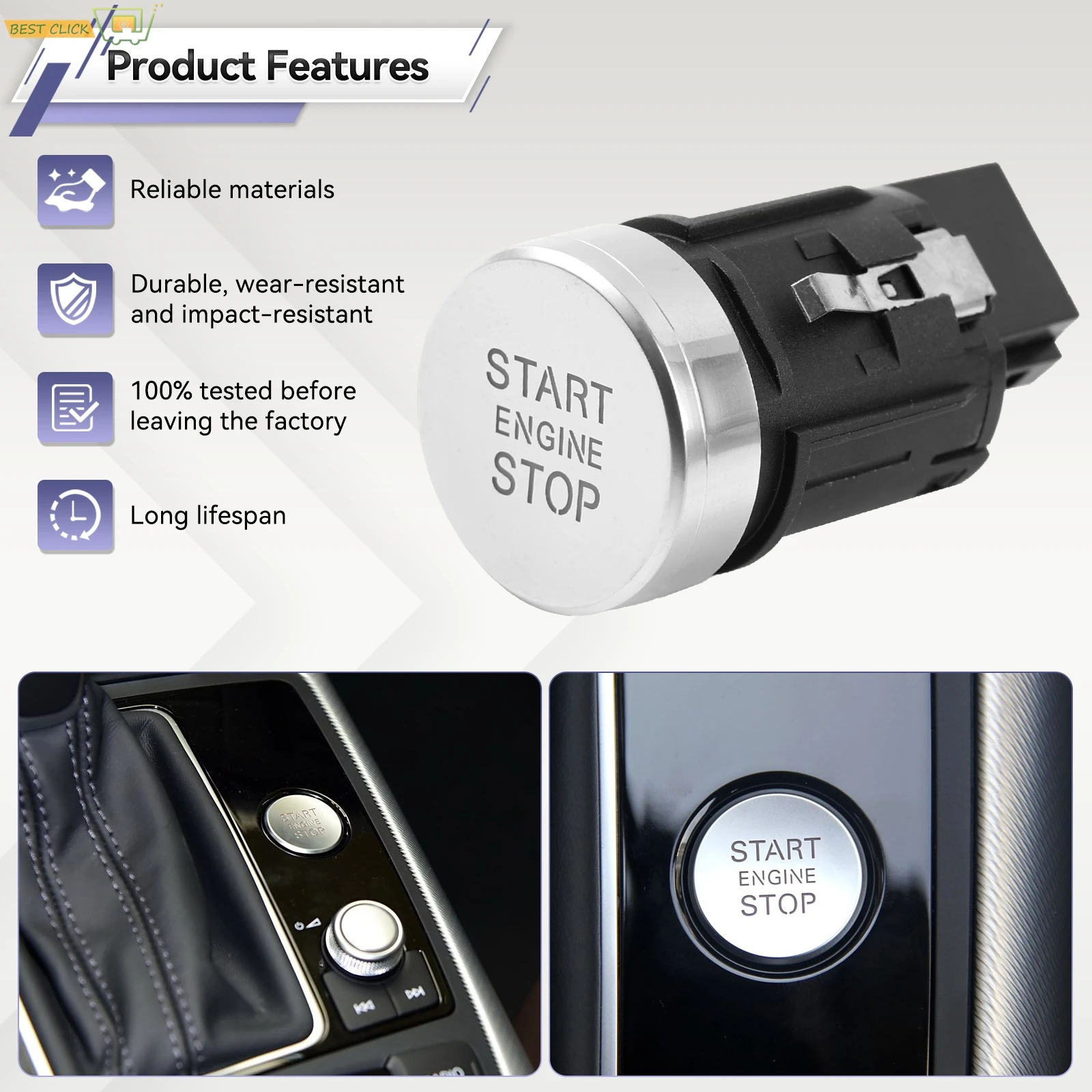 4G1905217A For Audi A6 C7 S6 A7 RS7 2013 2014 2015 2016 2017 2018 Keyless Start Stop Ignition Switch Engine Push Button Starter