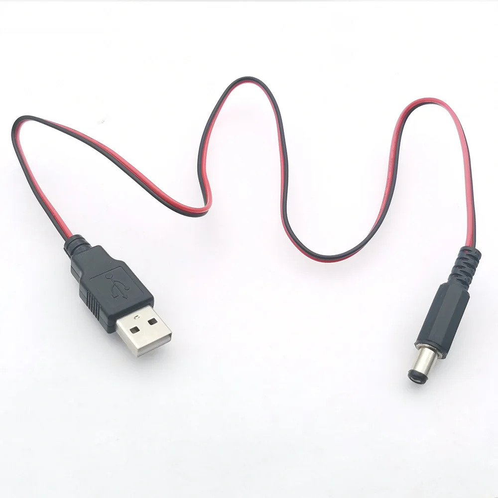 Usb ذكر إلى تيار مستمر كابل الطاقة ، 5.5x2.1/2.5 مللي متر ، 1 قطعة ، قابس امدادات الطاقة ، تمديد كابل ، أسلاك موصل ، 5.5x2.1 ، 5.5x2.5mm
