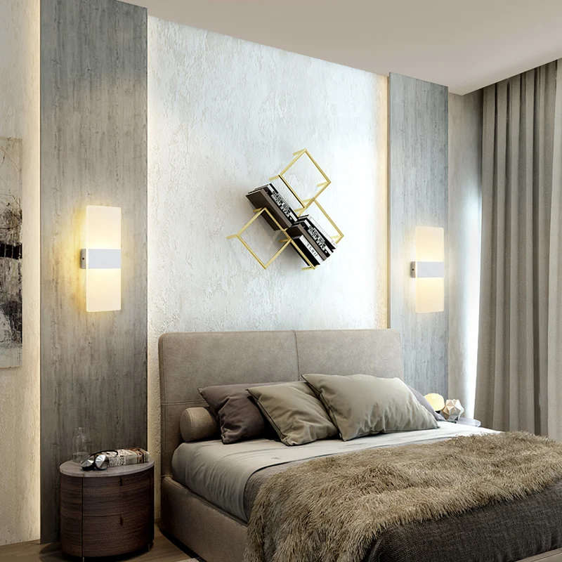 Creative new modern minimalist wall lamp bedroom staircase living room hotel corridor lighting fixture LED bedside wall sconces