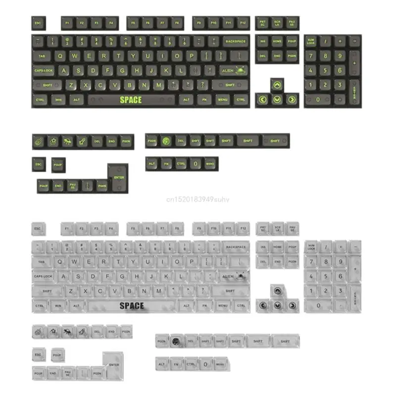 DIY Transparent Keycap Set RGB Backlit MDA 132Keys Keycaps for Mechanical Keyboard Enhances Gaming Experience