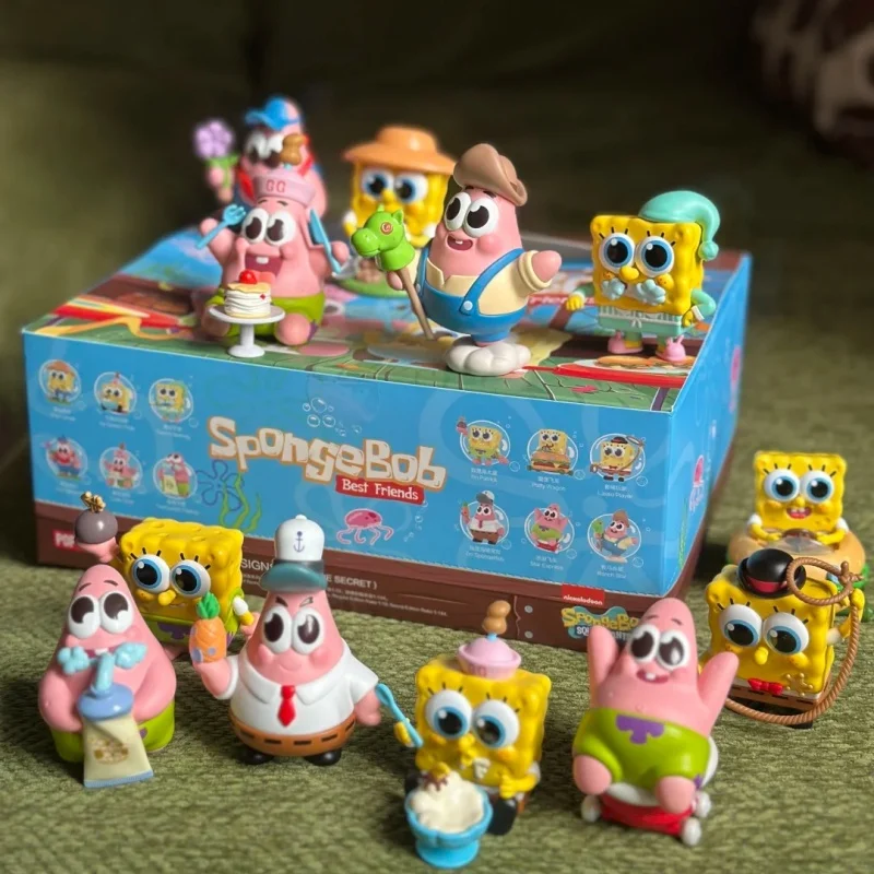 Genuine Pop Mart Spongebob Squarepants Good Friends Series Figurine Blind Box Toy Desktop Decoration Birthday Gift For Girls