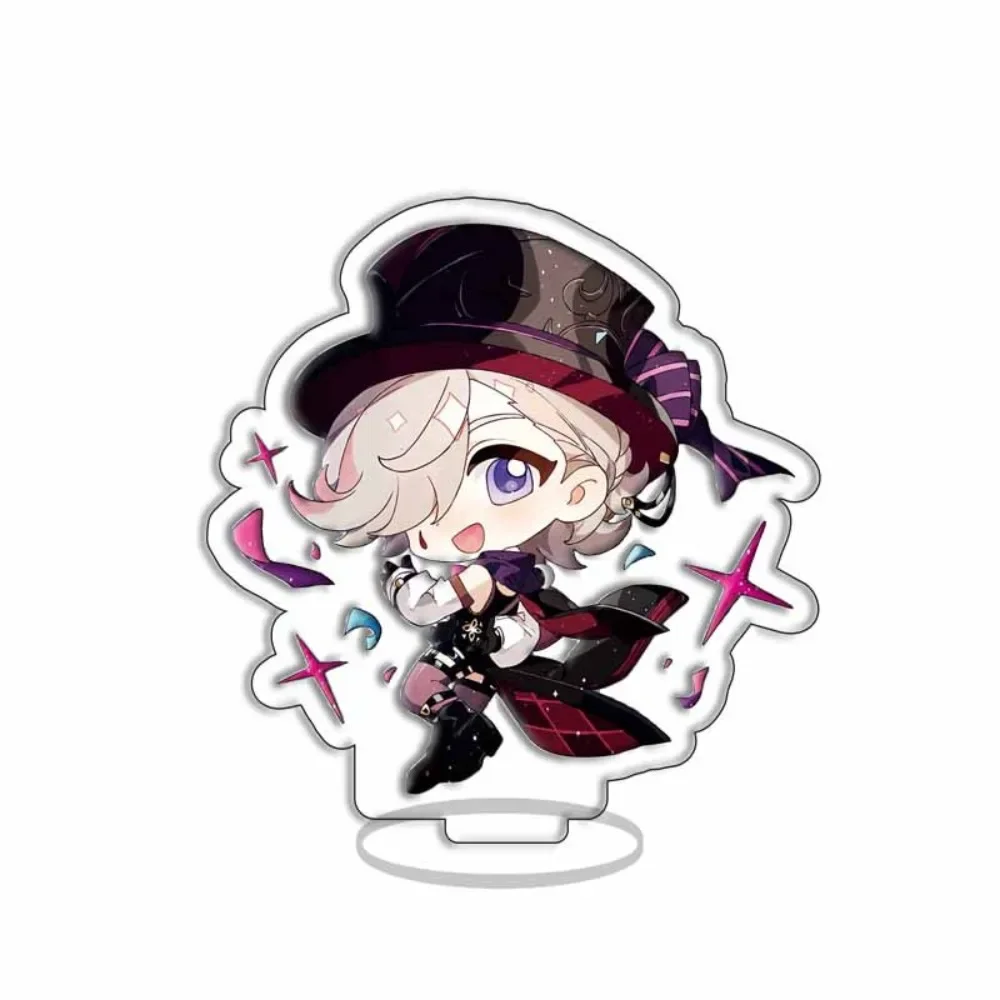 بطاقة شخصية أنيمي تأثير Genshin ، زخرفة سطح المكتب ، لوحة قائمة من الأكريليك ، هدايا الأولاد ، Venti ، Scaramouche ، Klee ، Mona ، بطاقة ، تأثيري