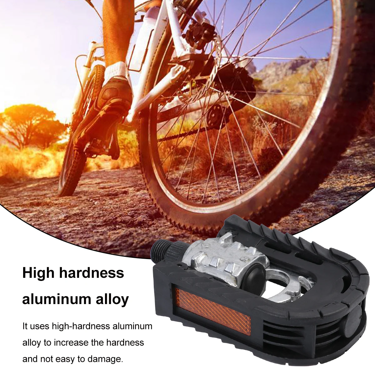 2Pcs Foldable Bike Pedals High Hardness Engineering Plastic Carbon Steel Shaft Anti-Slip Reflective Mountain Road Cycling