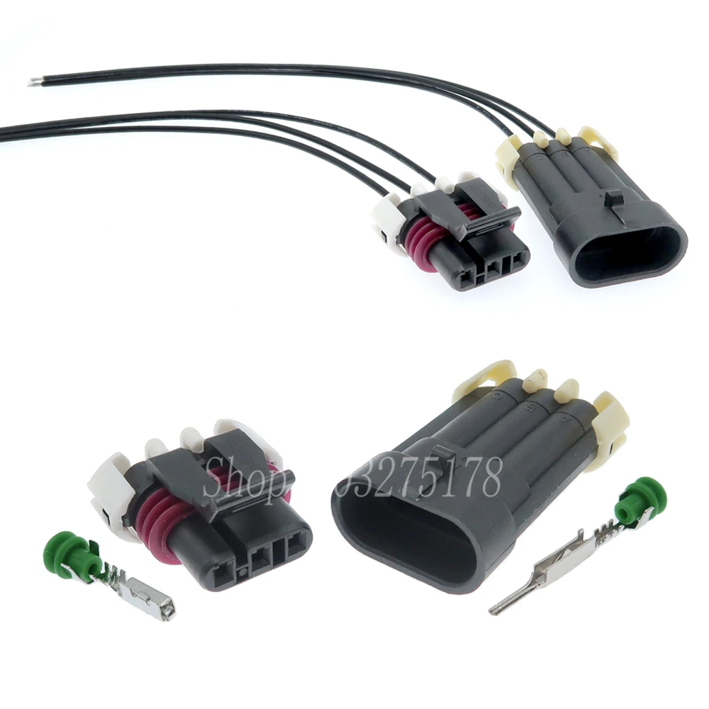 1 Set 3 Pin 12059595 Auto Waterproof Electrical Connector Auto Accessories Car Bearing Position Sensor Connector Fuse Box