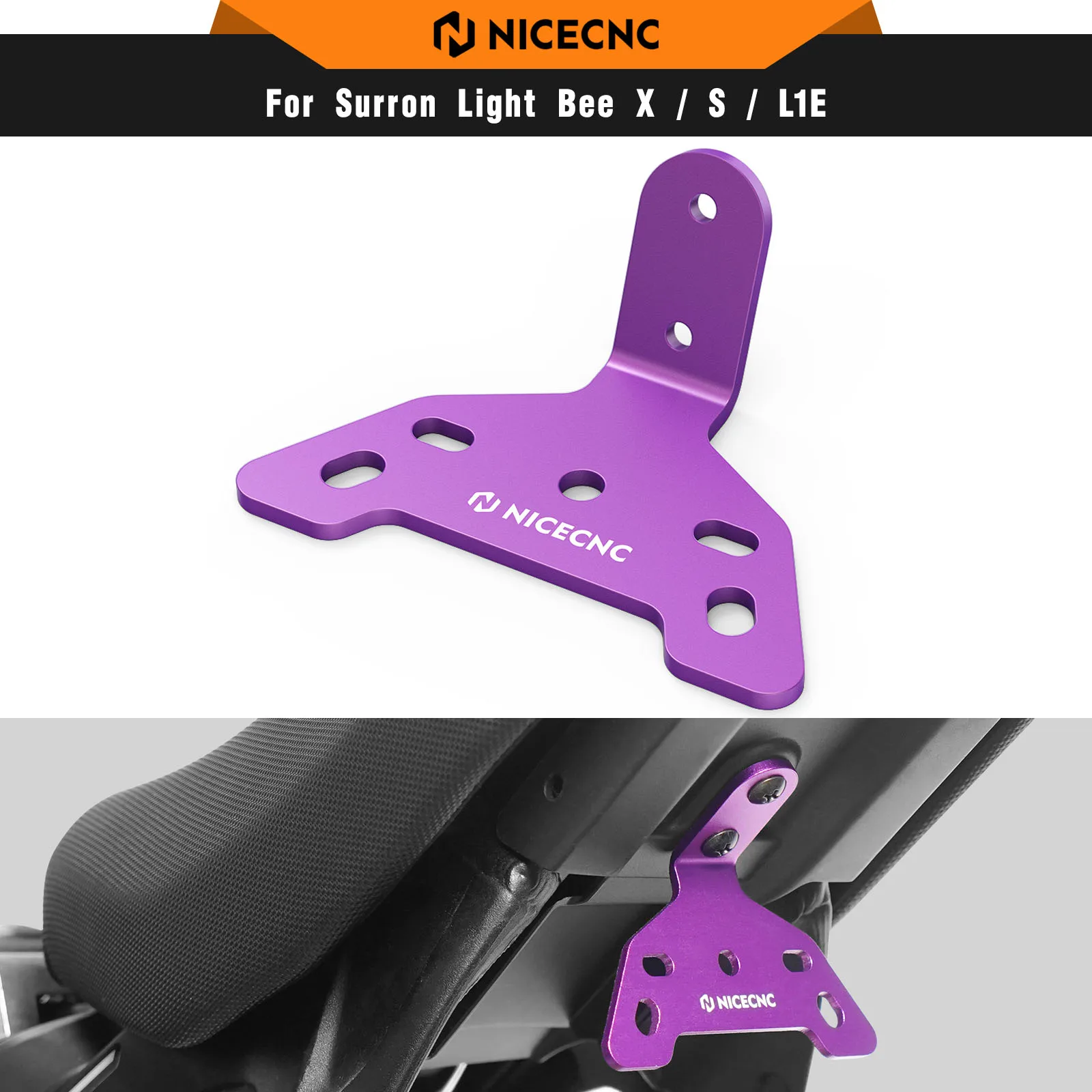 

NICECNC For Surron light bee X S L1E Tail Light Mounting Bracket Licence Plate Holder For Segway X160 X260 Electric Dirt Bike