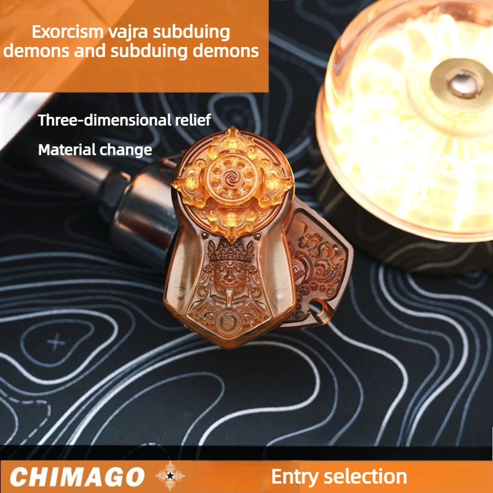 

Chima EDC Demon-Sealing Zaki PEI PEEK Material Mechanically Engraved Fingertip Fidget Toy Card Pusher for Stress Relief