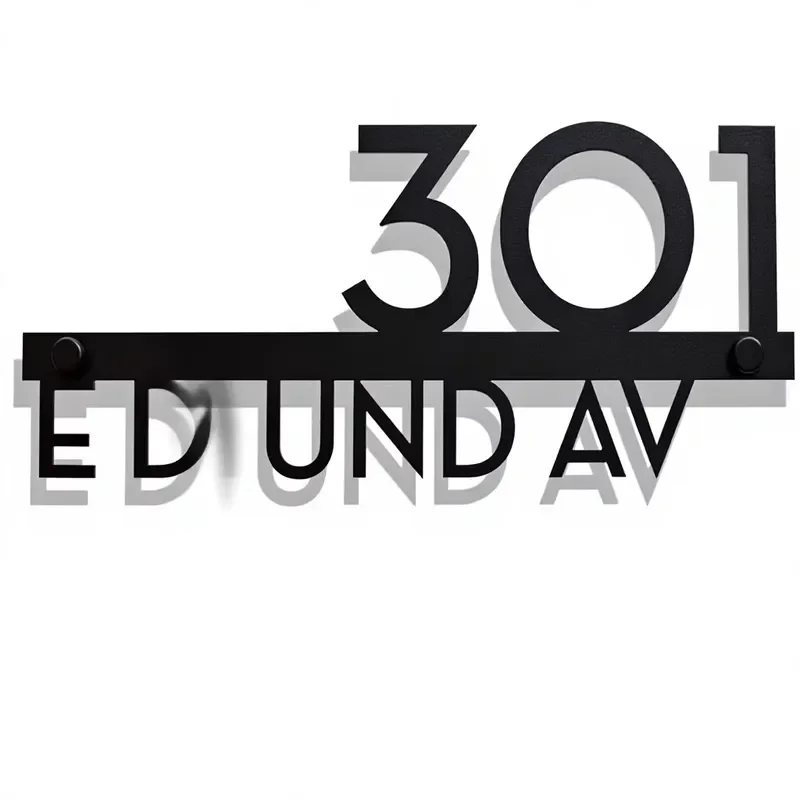 304 Stainless Steel Custom House Numbers for Outside Matte Black Address Sign Plaque Wall Mount