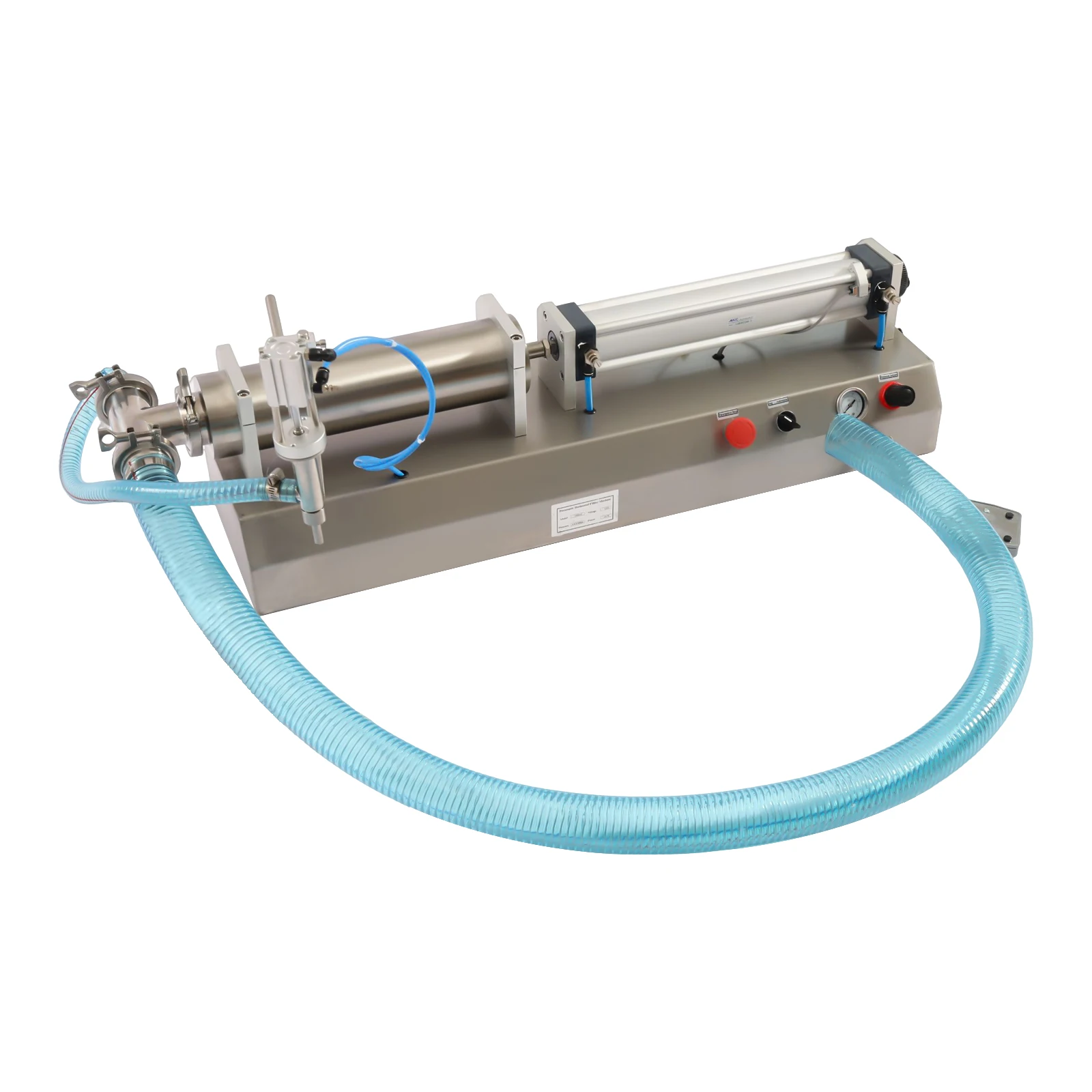 ماكينة تعبئة السوائل الأفقية الهوائية 300-2500 مللي حشو برأس واحد 304 من الفولاذ المقاوم للصدأ 0.4-0.6Mpa