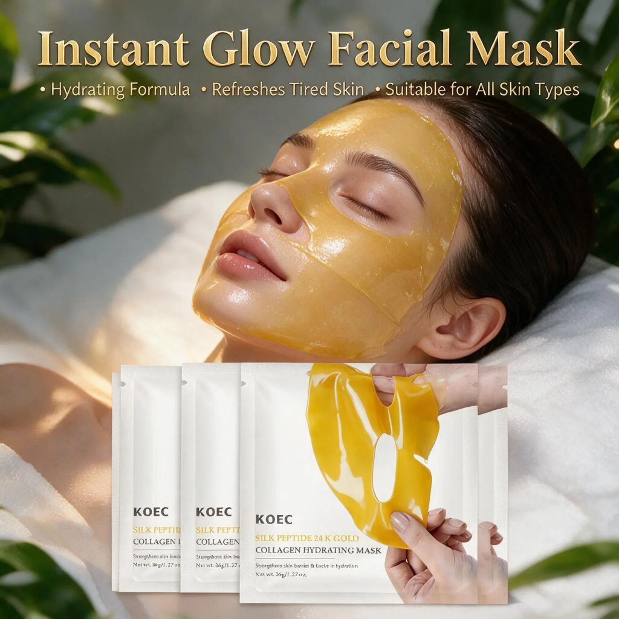 2026 New Silk Peptide EGF Gold Overnight Mask, 24K Gold Particles with Antioxidant Properties, Gentle Overnight Facial Conditioning Mask, Korean Skincare, Perfect Holiday Gift for Halloween Thanksgiving Christmas
