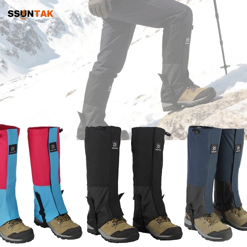 

SSUNTAK 1 Pair Waterproof High Tube Leg Gaiters Windproof Snow Sand Proof Boot Covers for Outdoor Hiking Climb Skiing Hunt Camp