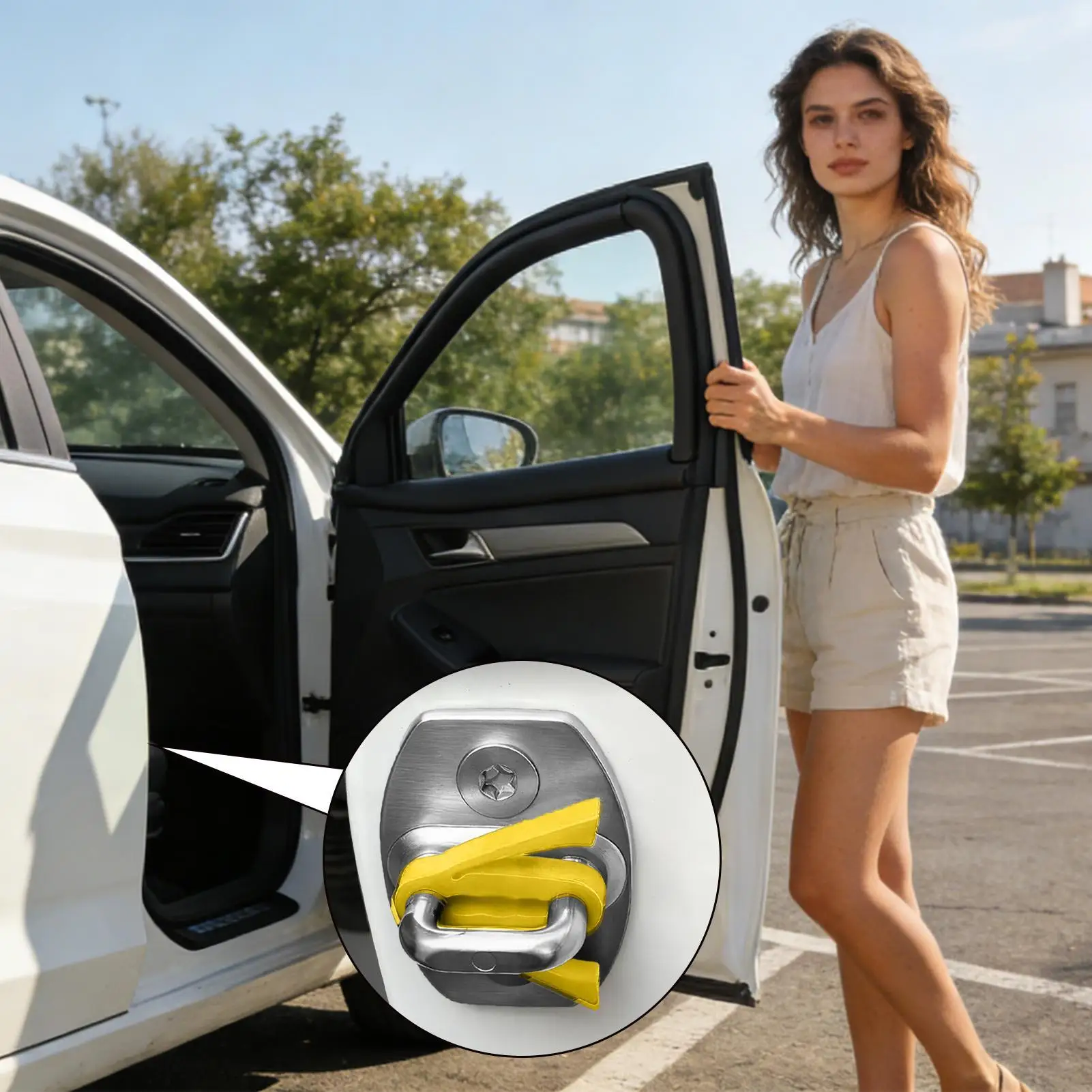 Silikon-Autotürverriegelungsabdeckungen, 4-teilig, Stoßdämpfungspolster, Geräuschreduzierung, verschleißfeste Schutzabdeckung für Autotüren ﻿ – Detail 6