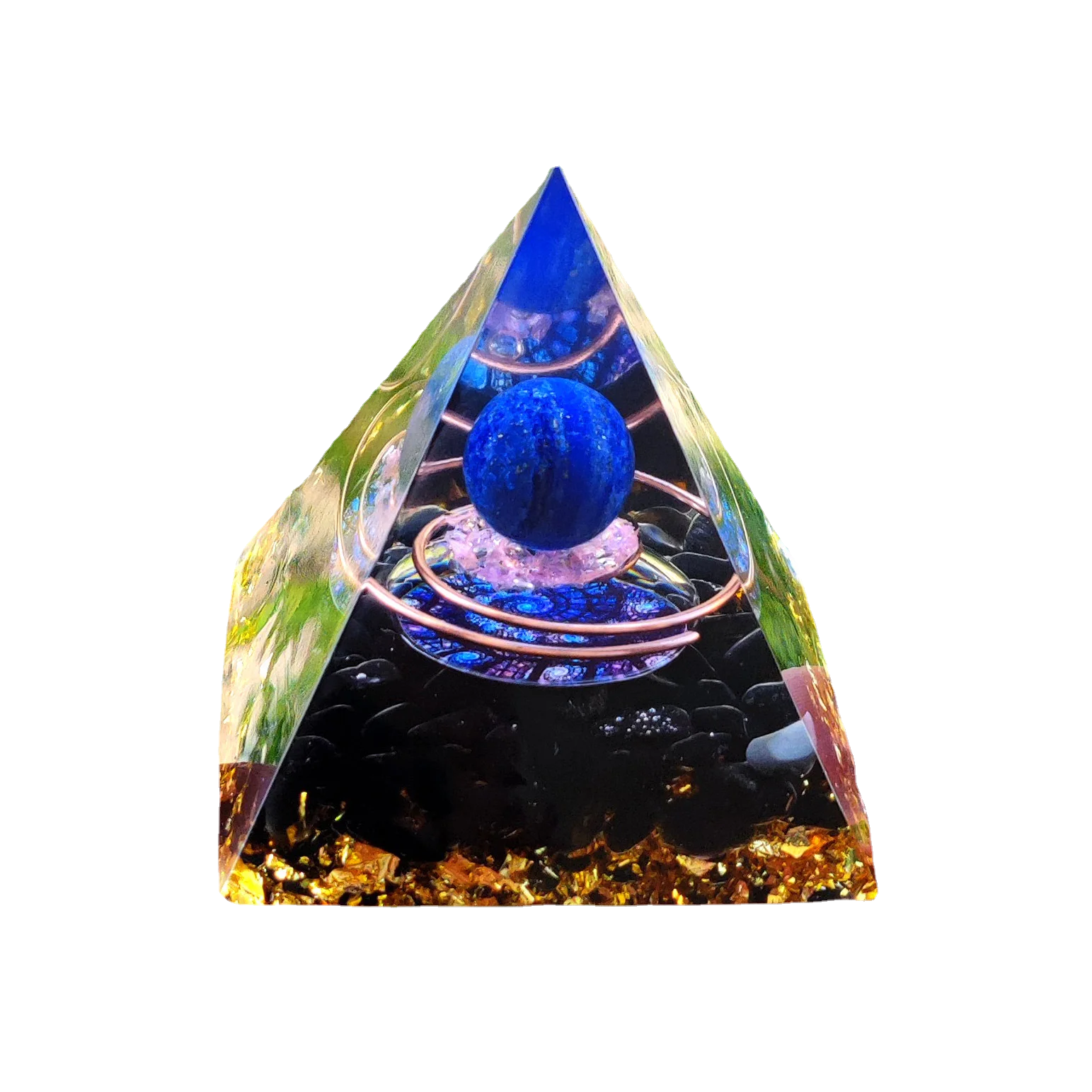 

Lucky Orgen Energy Pyramid Natural Crushed Crystal Drops Glue Resin Feng Shui Ornaments Get Rich Home Crafts Decoration Fortune