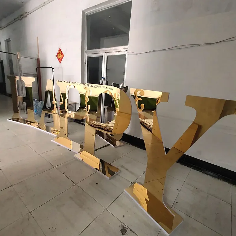 Free Standing Gold Sliver Metal Acrylic Numbers 4Ft Mirror Marquee Numbers For Party