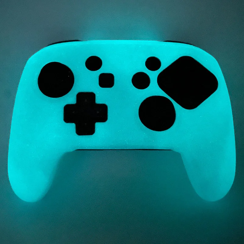 توهج في الظلام مضيئة لينة سيليكون الحال بالنسبة التبديل برو ألعاب اكسسوارات غمبد جويستيك غطاء ل التبديل برو تحكم الجلد