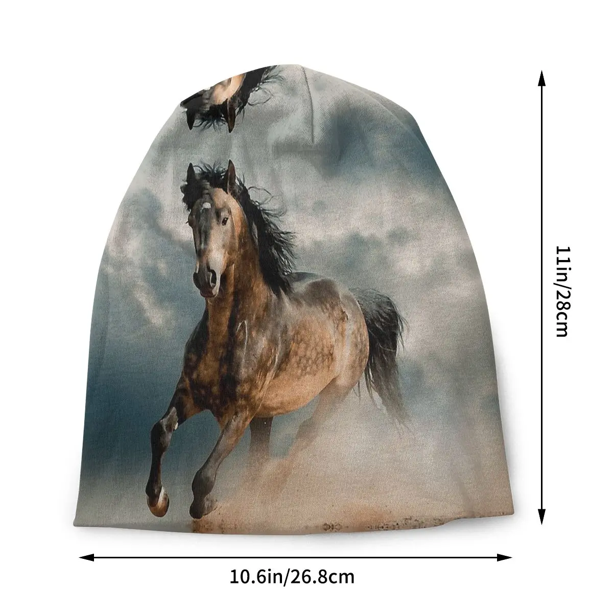 Poster Galloping Horse Run Quickly Spring Autumn Soft Hats Bonnet Sport Pullover Breathable Fitness Turban Warm Running