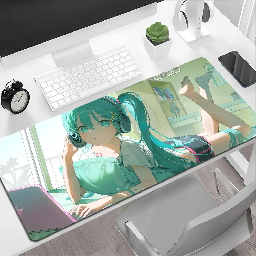 Hatsune Miku anime girls Mouse Pad HD Printing Computer Gamers Locking Edge Non-slip Mause Pads XXL90x40cm Keyboard PC Desk Pad