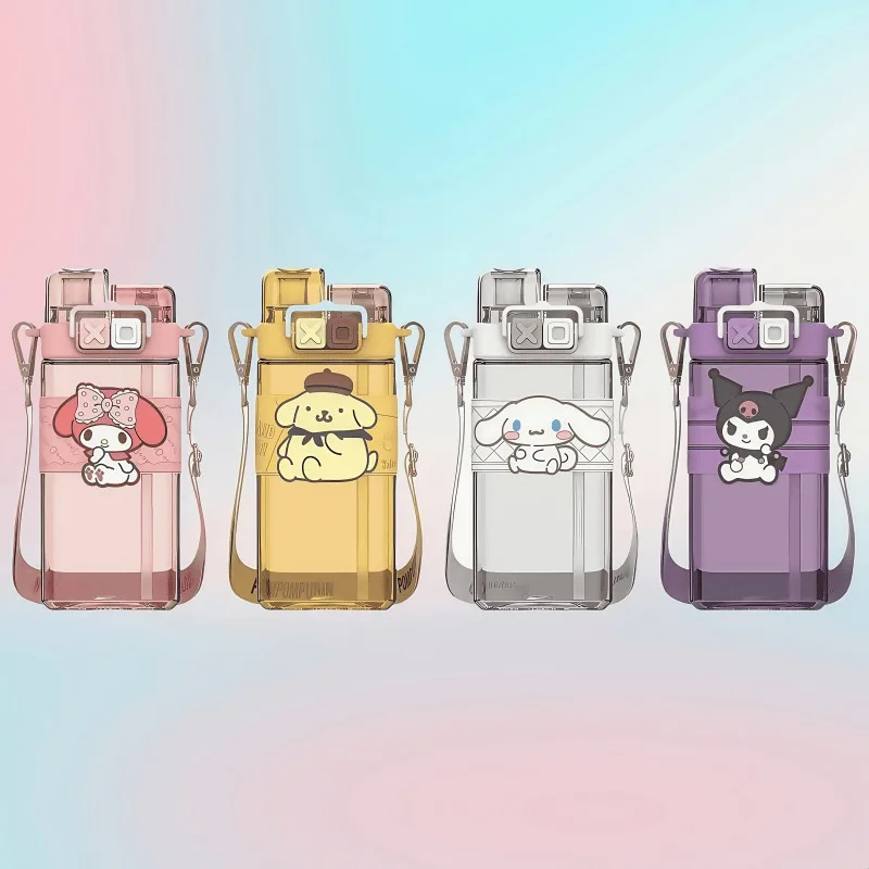 كوب ماء للأطفال من سانريو 520 مل زجاجة كورومي بلاستيكية كوب شرب مزدوج كارتوني لطيف بسعة كبيرة زجاجة مياه للطلاب #2