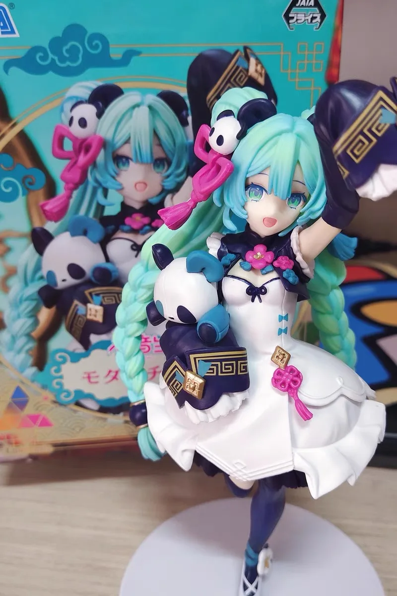 [In Stock] Vocaloid Hatsune Miku Panda National Fashion Series Anime Figure Desktop Collection Pvc Model Kawaii Doll Gift