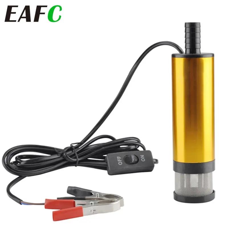 EAFC Car Electric Fuel Pump DC 12V 24V For Automatic Pumping Diesel Water Submersible 12L/Min Fuel Transfer Pump Aluminum Alloy