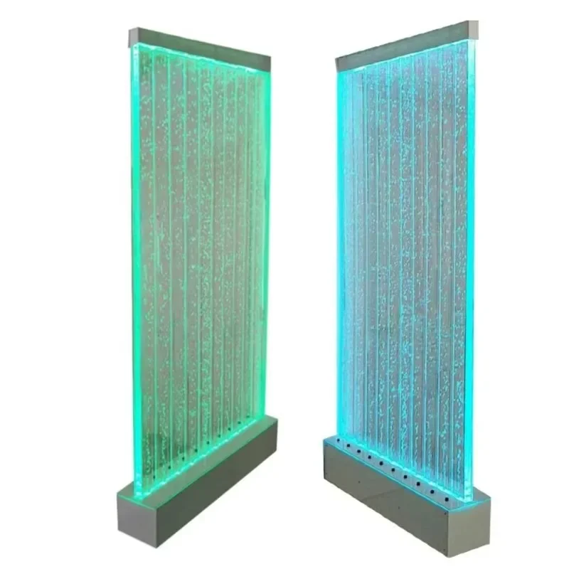 #Custom Indoor Acrylic Bubble Wall Panel With RGB Color Changing LED Lights For Water Curtain Fountain And Modern Decor
