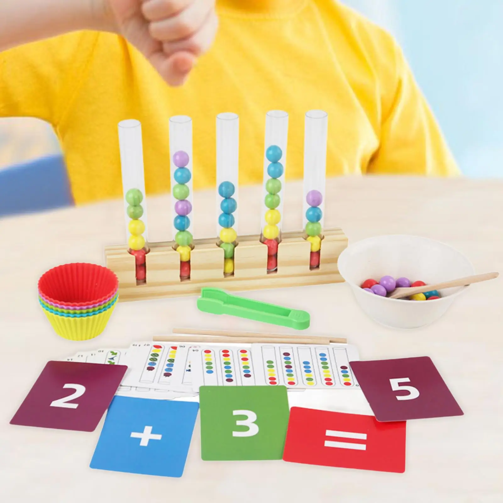 Jouets de tube à essai de perles à clip, triage de documents, jeux d'empilage pour garçons, enfants âgés de 3 à 6 ans