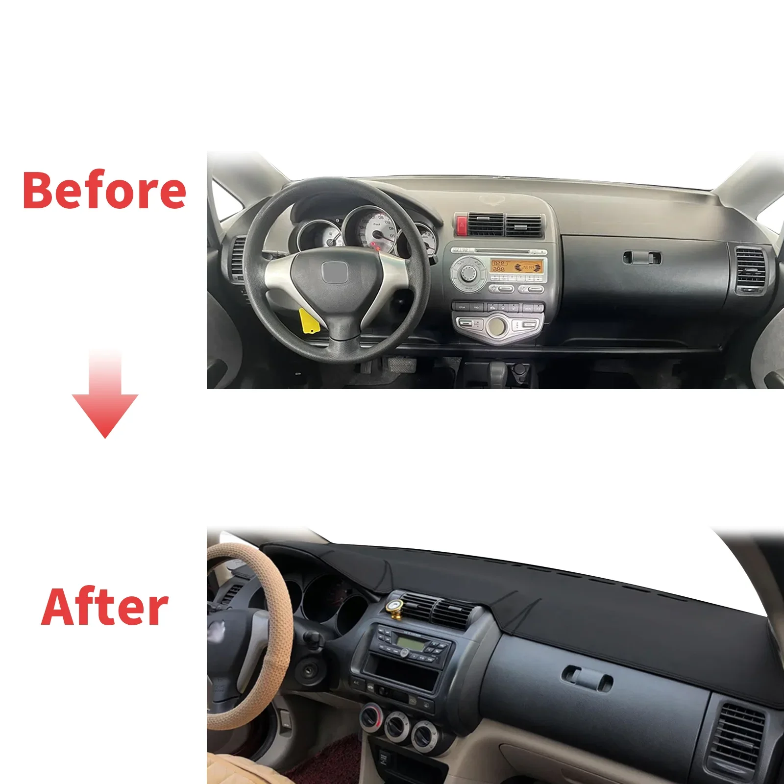 صالح لهوندا صالح جاز 2001 2002 2003 2004 ~ 2007 داشمات داشمات ظلة غطاء لوحة القيادة وسادة واقية السجاد اكسسوارات السيارات