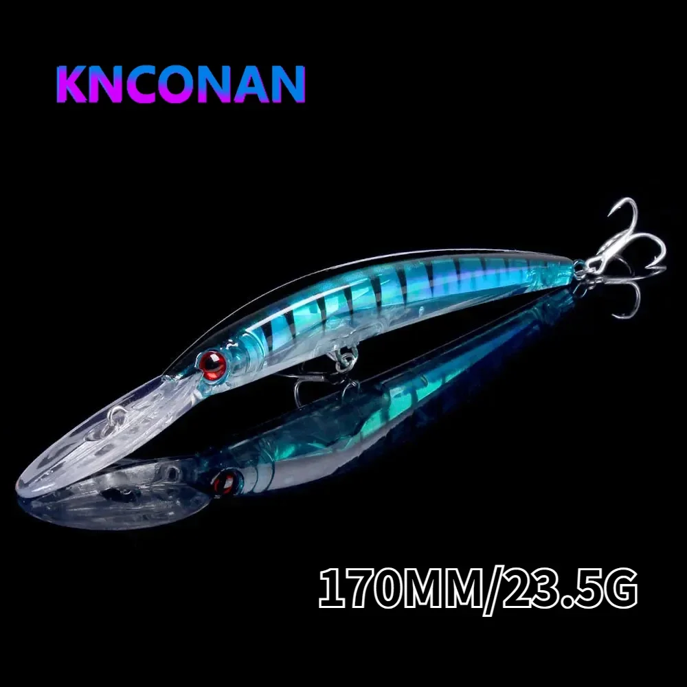 

KNCONAN 170MM 23.5G Minnow Fishing Lure Laser Artificial Bait 3D Eyes Fishing Wobblers Pike Carp Bait Crankbaits Fishing Tackle