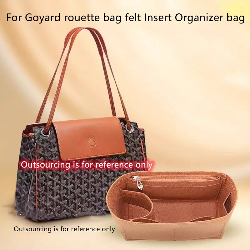 

Only sale inser bag For Goyards rouette bag felt Insert Organizer Makeup Handbag Organize Inner Purse Portable Base Shaper